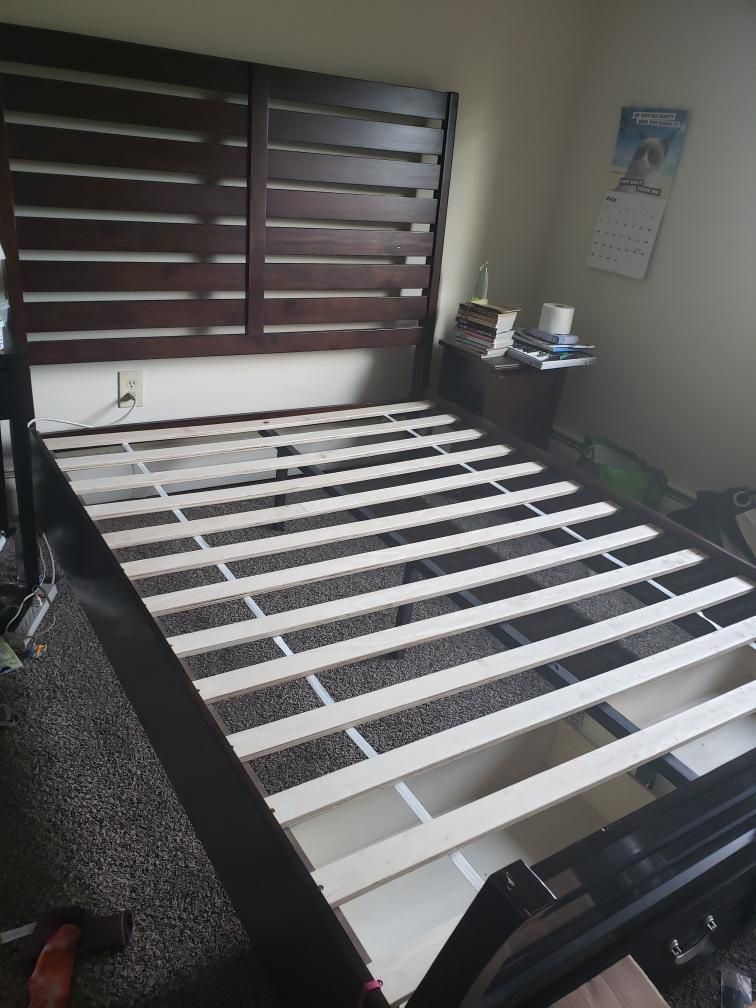 Real wood bed frame. Great condition