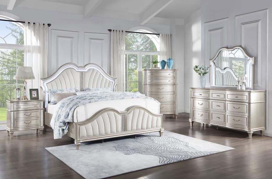 Brand New Elegant Evangeline Queen Size Bedroom Set