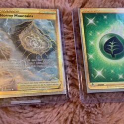 Pokémon Card, Energy And Trainer, Gold and Shiny