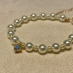 Fresh water Pearl & Moissanite Bracelet