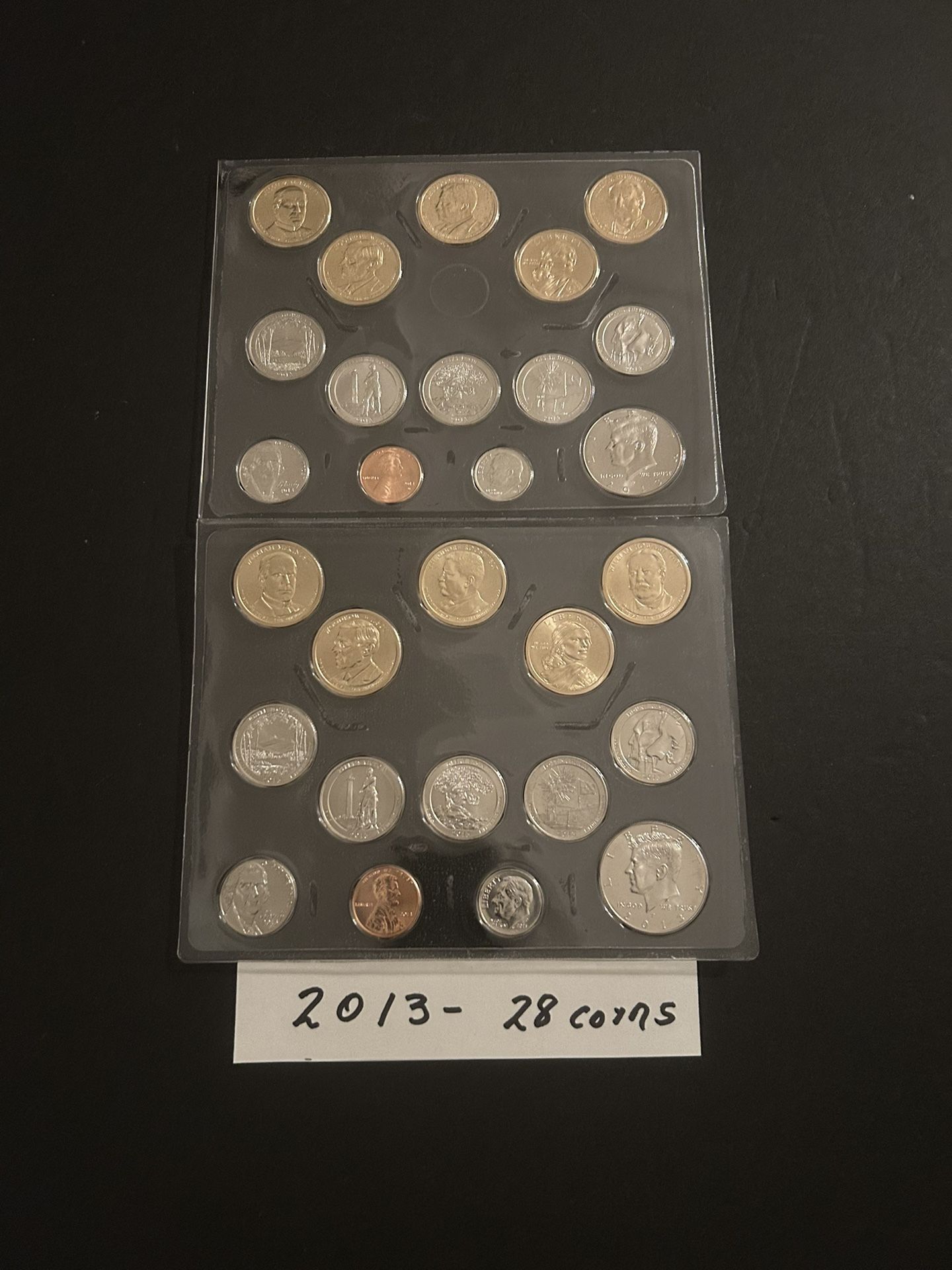 Coins – 2013 Uncirculated Mint Set in original mint packaging – 14 Philadelphia coins and 14 Denver coins – Total 28 coins