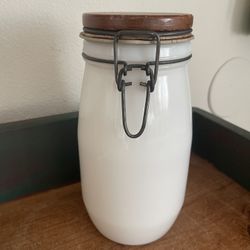 Vintage Milk Glass French Jar 