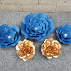 Royal Blue Paper Flowers 