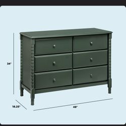 6 Drawer Dresser- Jenny Lind Spindle (forest green)