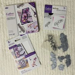 Beautiful EASY Orchid Set w/ Dies, Stamps, Book of Decoupage Topper Pad