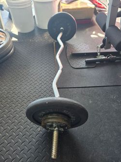 Ez bar with 60pound weights