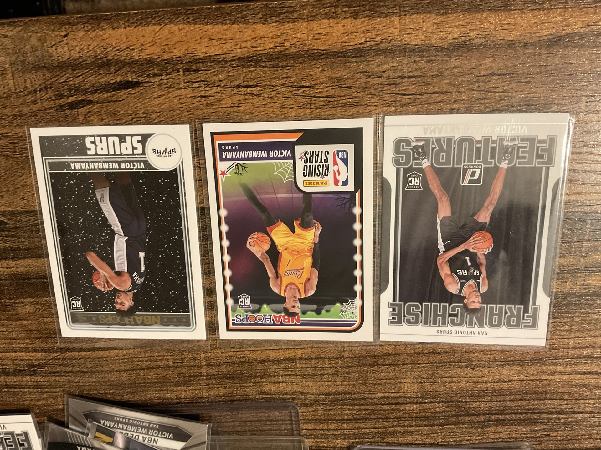 3 Victor Wembanyama Rookie Basketball Cards With Hoops Winter, Franchise Features Insert San Antonio Spurs Superstar