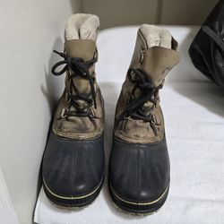 Sorel Fully Insulated Leather Buffalo Snow Boots Men's Sz 12