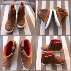 Fringe brown boots very cute size 6 great condition,