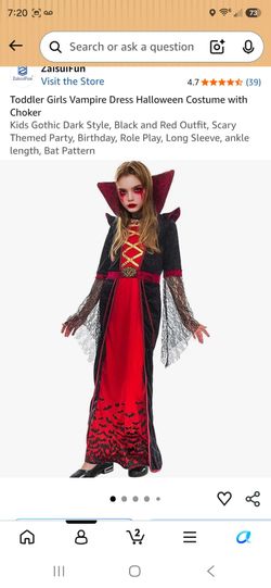 Vampire girls costume size 6-8