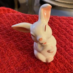 White And Pink Porcelain Bunny 