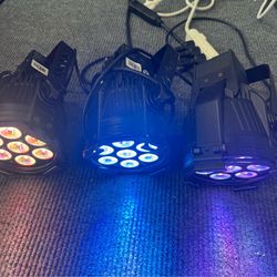 (3) Elation Opti Tri 30 Par can LED lights DJ Band Club Lighting