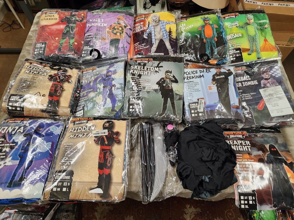 Halloween Costumes Boys Small - Zombie, Police, Skeleton, Ninja, Dragon, Dinosaur, Werewolf, Pumpkin 