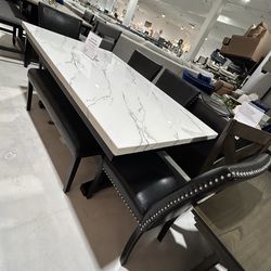 Tanner faux Marble dining table set