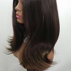 Short Brown Straight Wig