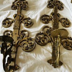 Mid Century  Hmco  Wall Hanging Candle Holders 20 Inches Tall And 6 Inches Wide 
