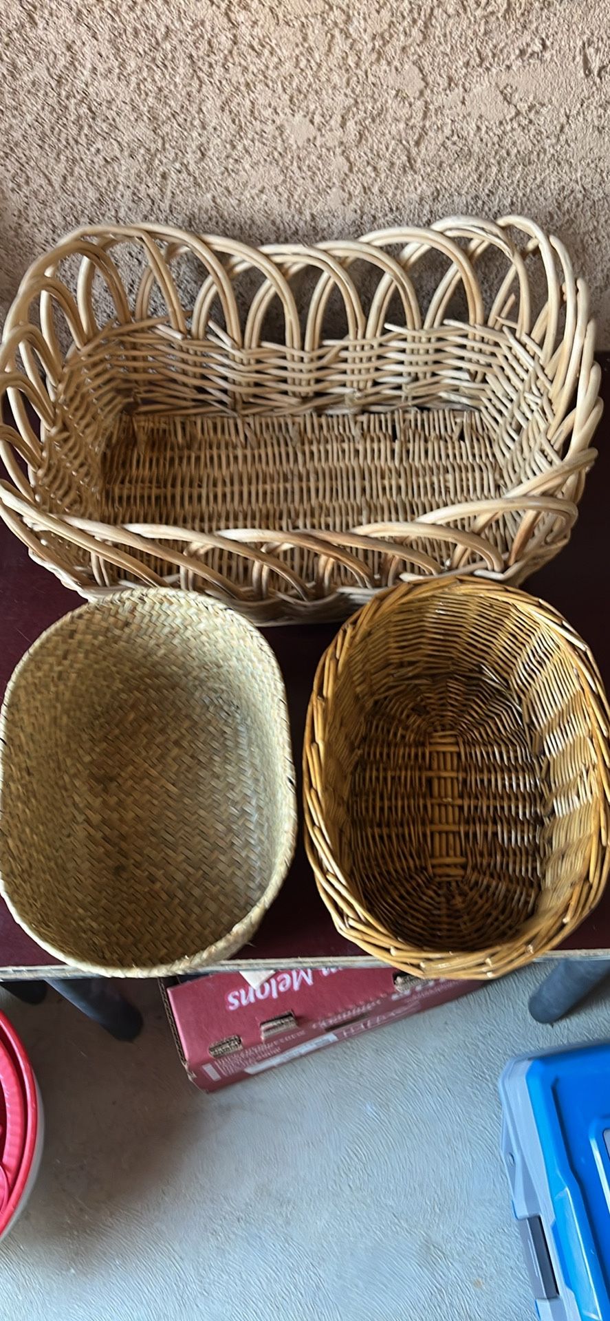 Total Of 3 Brand New Baskets. Big(L17,W11,D8).oval Long 11 Inch, 8 Inch, 4inch