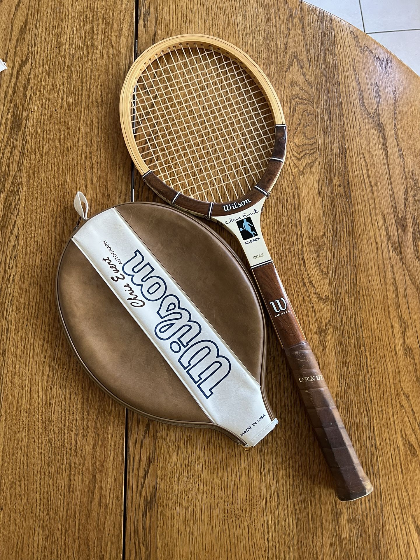 Vintage Wilson Chris Evert Autograph Tennis Racket Racquet Wood