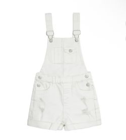 KIDSCOOL SPACE Jeans Shorts, Ripped Adjustable Straps Summer Denim Shortalls