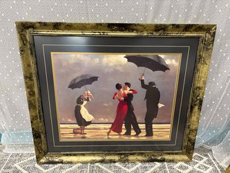 Jack Vettriano “The Singing Butler” Art Print in Ornate Black and Brass Frame