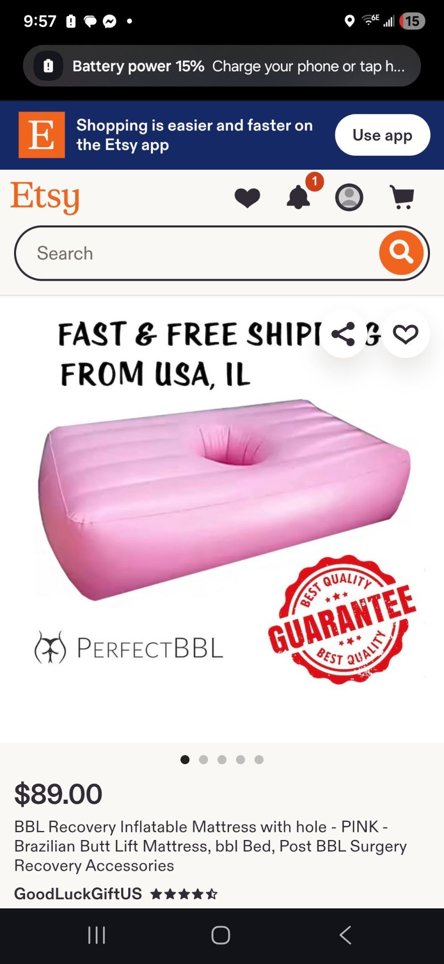BBL Blow Up Mattress! Black!