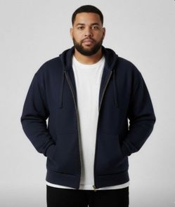 BANANA REPUBLIC MEN'S NAVY XL ZIP-UP HOODIE - COMFORT & STYLE.