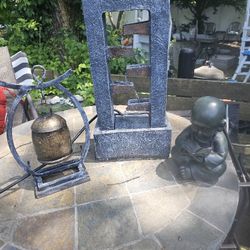 Price Is Firm.. Tabletop Water Fountain With Buddha And Gong