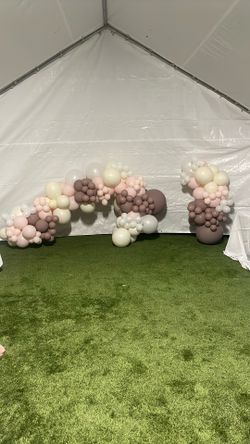 Balloon Garland Ready To Install Pink Taupe Ivory And White