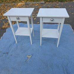 White Nightstands | Nightstand Pair | Side or End Tables
