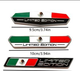 Mexico Flag Limited Edition Car Emblems Set of 3