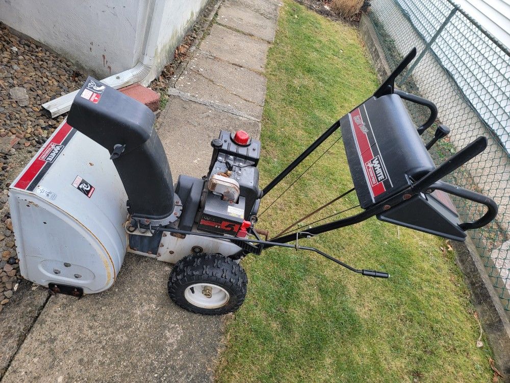 White Snowblower