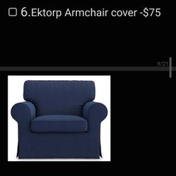 Blue Arm Chair Cover