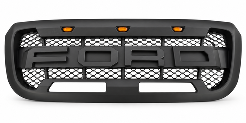 KRN-FD-106-1 Raptor Style Front Grille with Amber Lights - 2004-2011 Ford Ranger