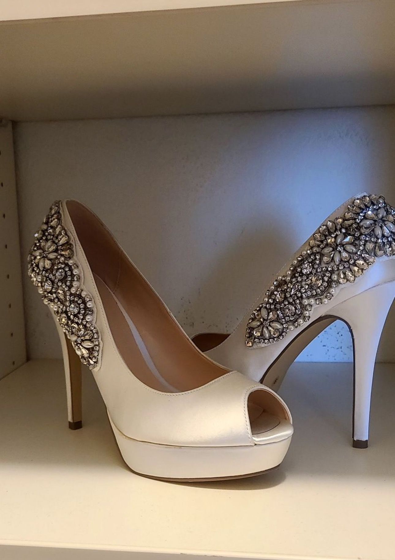 Ivory Rhinestone Shoes - S9 (Wedding, Dressy, fancy)