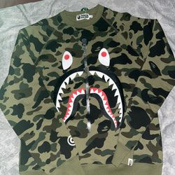 Bape 1st Camo Shark Zip Crewneck