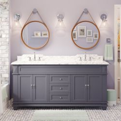 *New* 72” Double Vanity W/ Marble Top