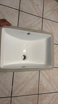White Ceramic Undermount Bathroom Sink