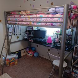 Twin Bunk Bed With Desk 