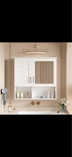 30 in. W x 28.7 in. H Rectangular MDF Medicine Cabinet with Mirror