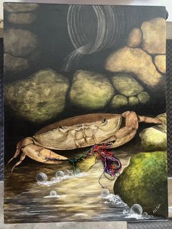 Original Oil Painting “De La Obra Desechos” - Juan Henry Mendez - Signed - 24x32”