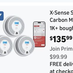 X-Sense 3-Pack Smart Smoke Detector Carbon Monoxide Combo App Notifications SC07-WX