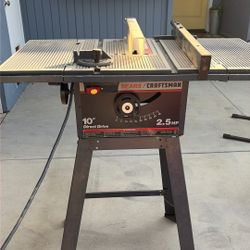 Sears Craftsman 10” Direct Drive 2.5 HP Table Saw w/Stand & Manual