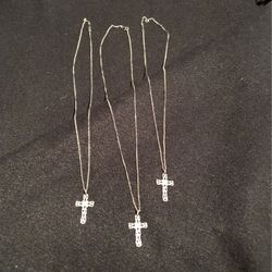 Silver Cross Necklaces For Sale