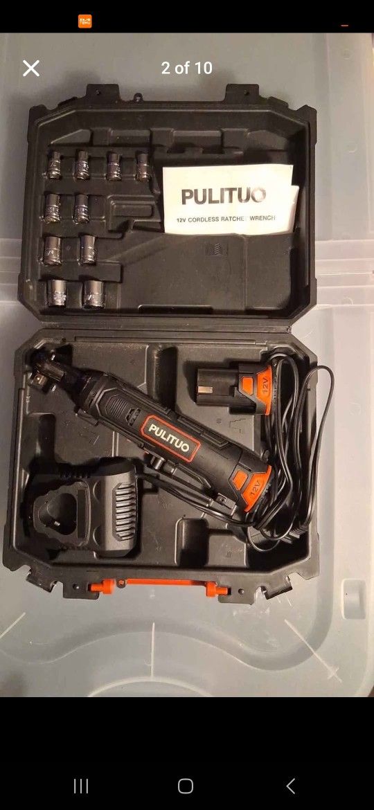 12 v Cordless Ratchet Wrench 2 Battery,Charger And Hard Case