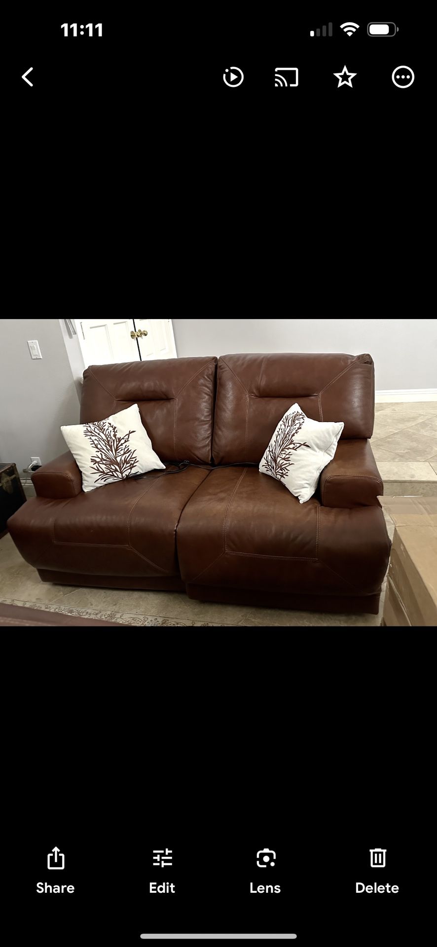 Couch , Love Seat, And Single Leather