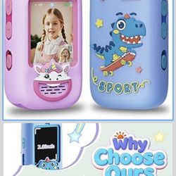 Video Walkie Talkies for Kids, 2 Pack with HD Camera, Long Range Two Way Radio with 4 Voice Effects, Christmas Birthday Gifts for Boys and Girls 3 4 5