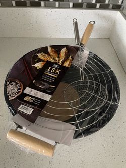 IKO 18K Signature 14" Nonstick Wok with Rack and Spider Strainer