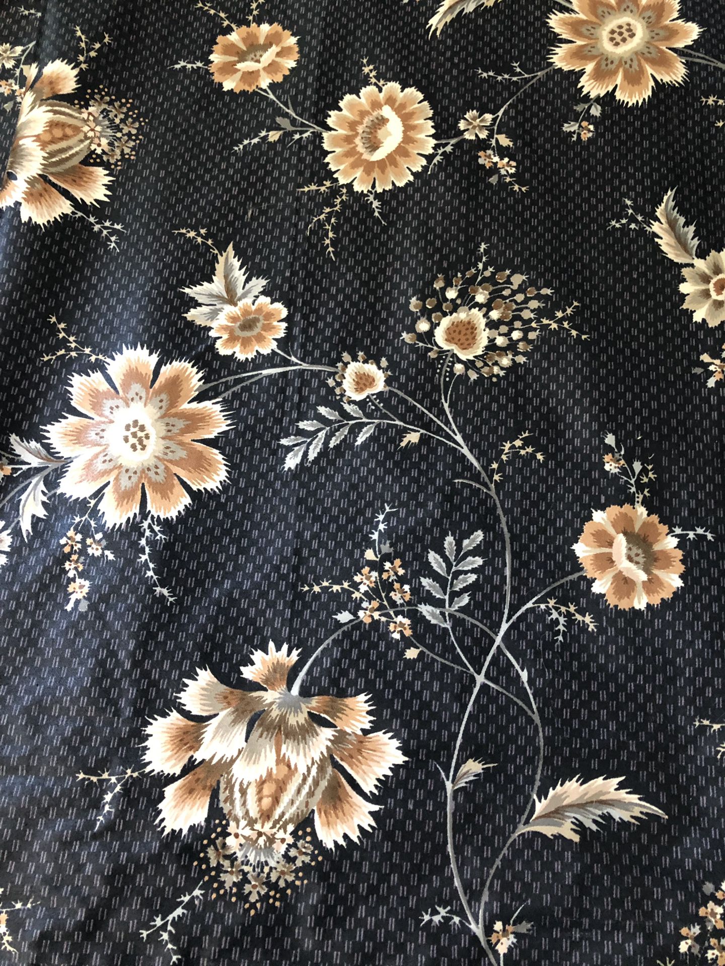 Blue floral upholstery material