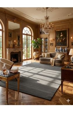 8’x10’ solid gray rug