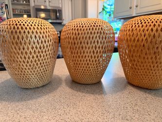 Woven Bamboo Lampshade x3